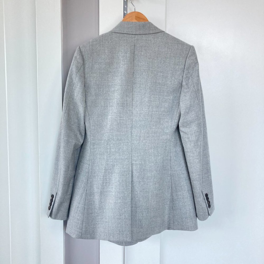 Theory Overlap Virgin Wool Blazer Pale Grey Oversized - Picture 11 of 11